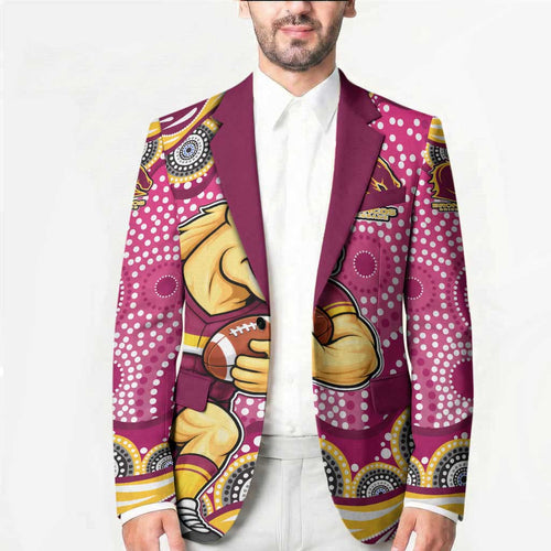 Brisbane Broncos Blazer Aboriginal Dot Pattern - Rugby Mascot Heritage Pride