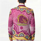 Brisbane Broncos Blazer Aboriginal Dot Pattern - Rugby Mascot Heritage Pride