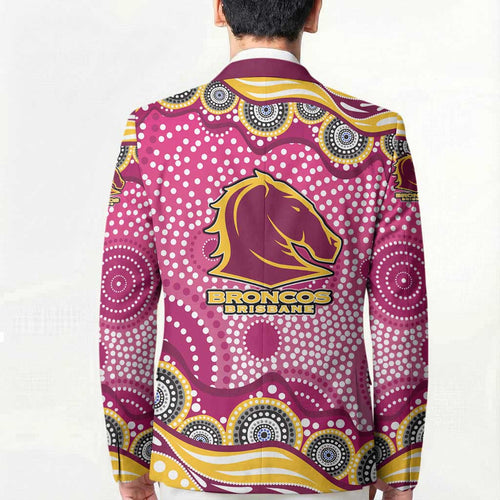 Brisbane Broncos Blazer Aboriginal Dot Pattern - Rugby Mascot Heritage Pride