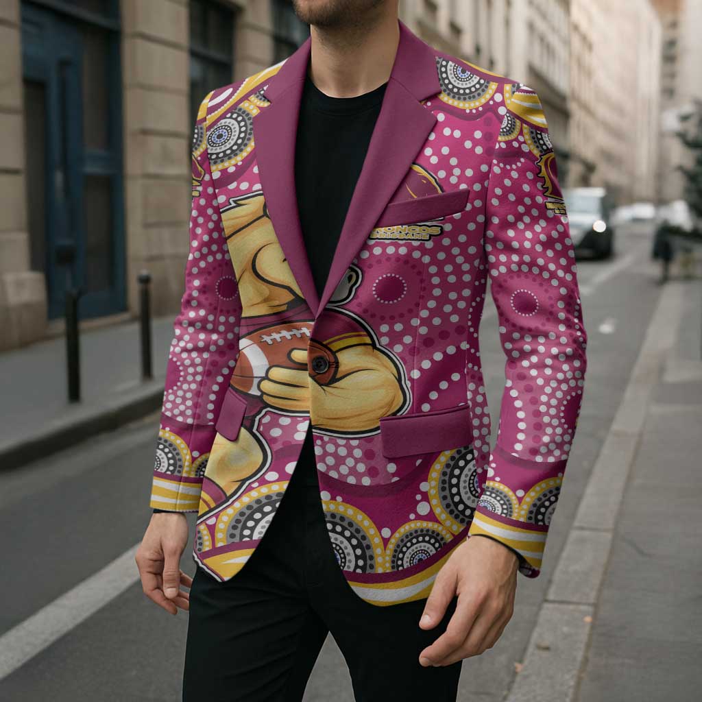 Brisbane Broncos Blazer Aboriginal Dot Pattern - Rugby Mascot Heritage Pride