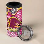 Brisbane Broncos 4 in 1 Can Cooler Tumbler Aboriginal Dot Pattern - Rugby Mascot Heritage Pride