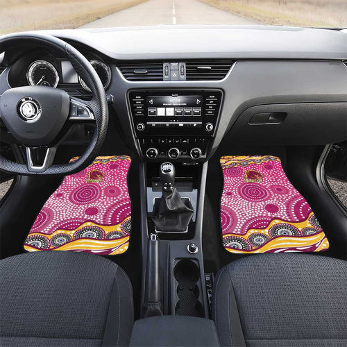 Brisbane Broncos Car Mats Aboriginal Dot Pattern - Rugby Mascot Heritage Pride
