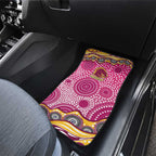 Brisbane Broncos Car Mats Aboriginal Dot Pattern - Rugby Mascot Heritage Pride