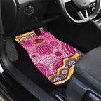 Brisbane Broncos Car Mats Aboriginal Dot Pattern - Rugby Mascot Heritage Pride