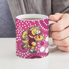 Brisbane Broncos Ceramic Mug Aboriginal Dot Pattern - Rugby Mascot Heritage Pride