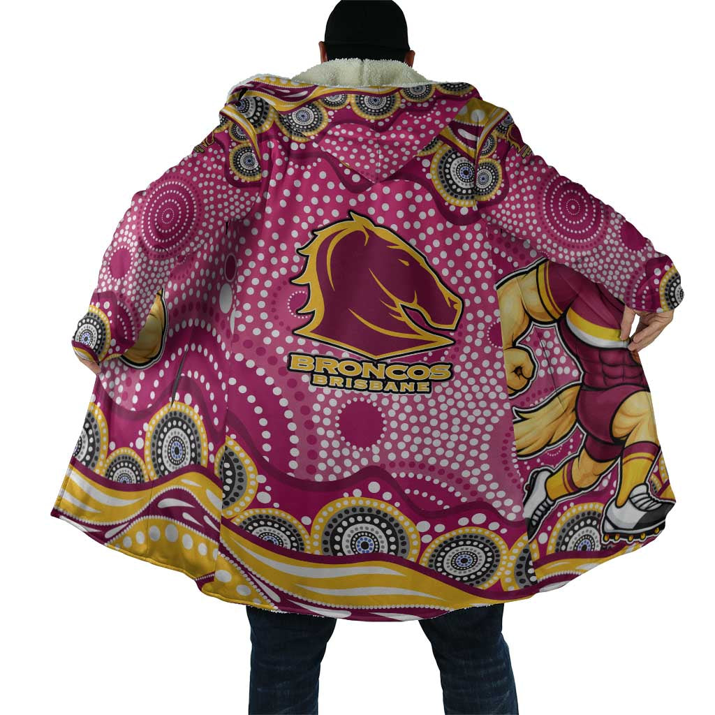 Brisbane Broncos Cloak Aboriginal Dot Pattern - Rugby Mascot Heritage Pride