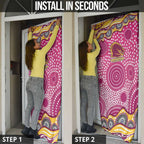 Brisbane Broncos Door Cover Aboriginal Dot Pattern - Rugby Mascot Heritage Pride