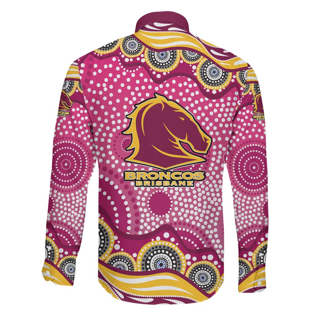 Brisbane Broncos Family Matching Mermaid Dress and Hawaiian Shirt Aboriginal Dot Pattern - Rugby Mascot Heritage Pride