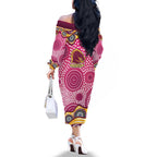 Brisbane Broncos Family Matching Off The Shoulder Long Sleeve Dress and Hawaiian Shirt Aboriginal Dot Pattern - Rugby Mascot Heritage Pride