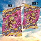 Brisbane Broncos Garden Flag Aboriginal Dot Pattern - Rugby Mascot Heritage Pride