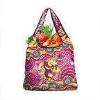 Brisbane Broncos Grocery Bag Aboriginal Dot Pattern - Rugby Mascot Heritage Pride