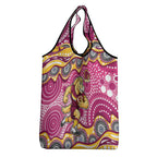 Brisbane Broncos Grocery Bag Aboriginal Dot Pattern - Rugby Mascot Heritage Pride