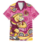 Brisbane Broncos Hawaiian Shirt Aboriginal Dot Pattern - Rugby Mascot Heritage Pride