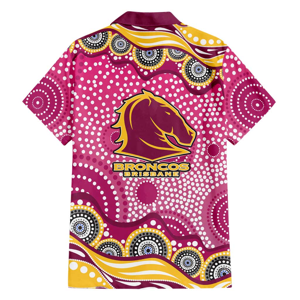Brisbane Broncos Hawaiian Shirt Aboriginal Dot Pattern - Rugby Mascot Heritage Pride