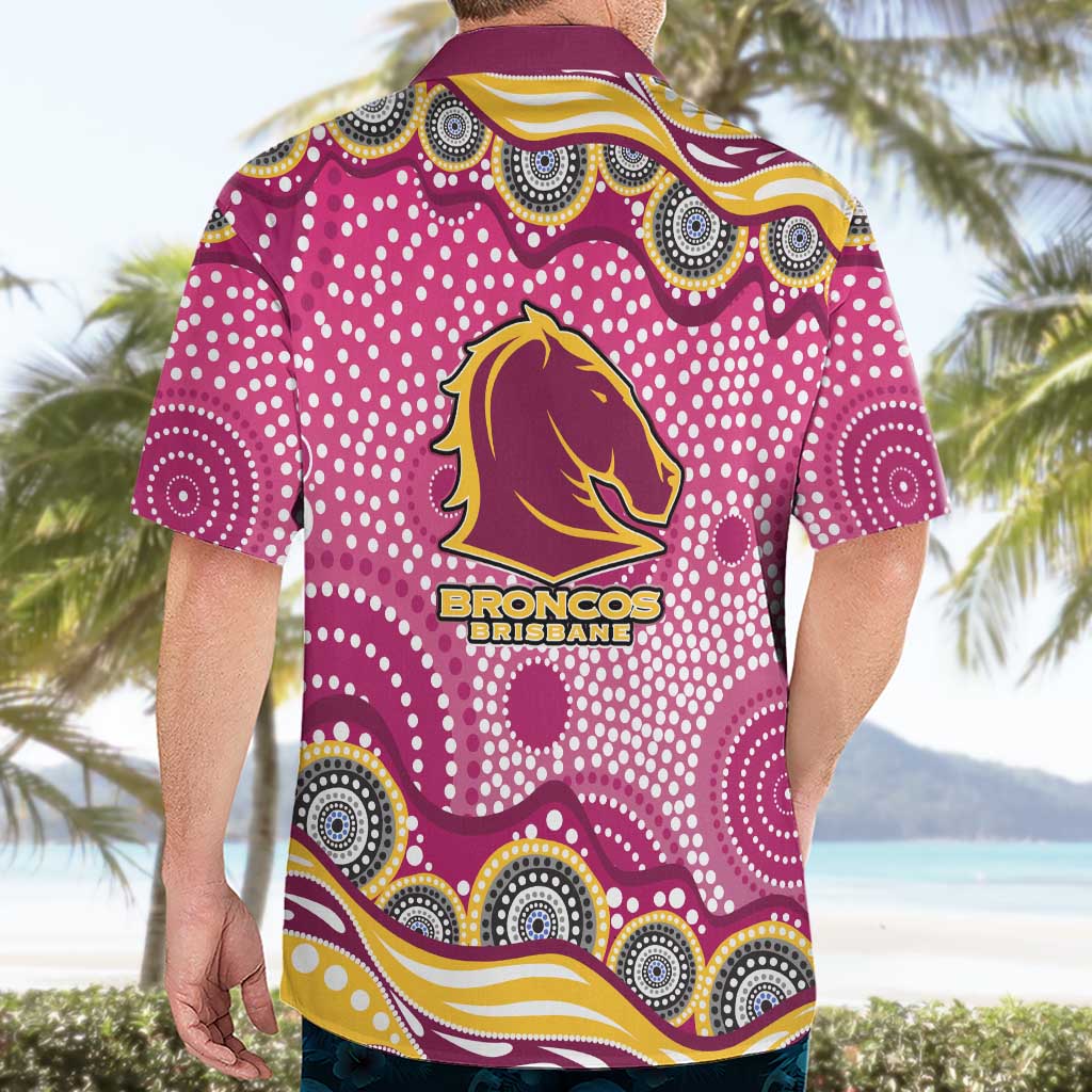 Brisbane Broncos Hawaiian Shirt Aboriginal Dot Pattern - Rugby Mascot Heritage Pride