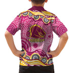 Brisbane Broncos Hawaiian Shirt Aboriginal Dot Pattern - Rugby Mascot Heritage Pride