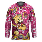 Brisbane Broncos Hockey Jersey Aboriginal Dot Pattern - Rugby Mascot Heritage Pride