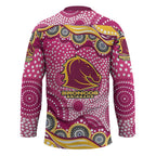 Brisbane Broncos Hockey Jersey Aboriginal Dot Pattern - Rugby Mascot Heritage Pride