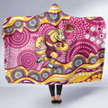 Brisbane Broncos Hooded Blanket Aboriginal Dot Pattern - Rugby Mascot Heritage Pride