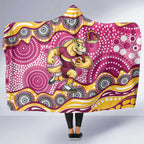 Brisbane Broncos Hooded Blanket Aboriginal Dot Pattern - Rugby Mascot Heritage Pride