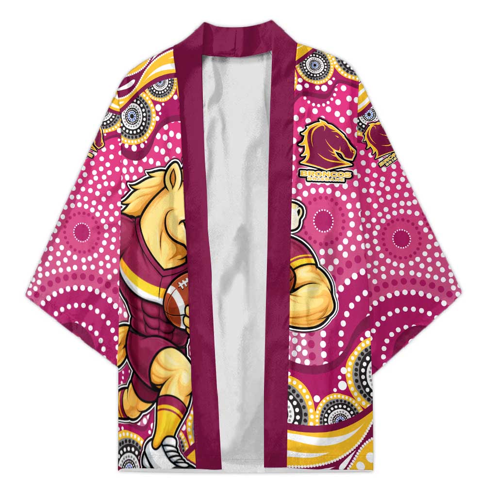 Brisbane Broncos Kimono Aboriginal Dot Pattern - Rugby Mascot Heritage Pride