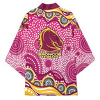 Brisbane Broncos Kimono Aboriginal Dot Pattern - Rugby Mascot Heritage Pride