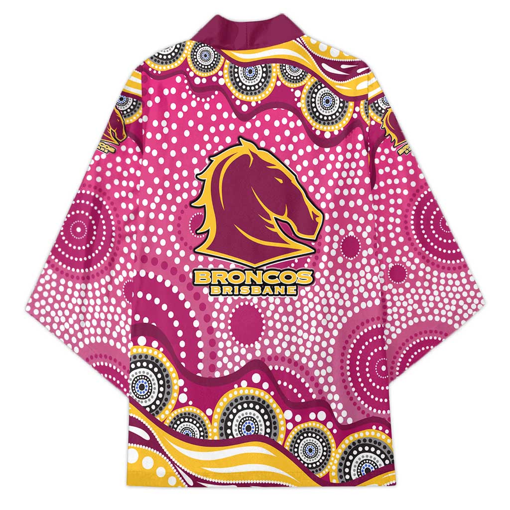 Brisbane Broncos Kimono Aboriginal Dot Pattern - Rugby Mascot Heritage Pride