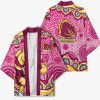 Brisbane Broncos Kimono Aboriginal Dot Pattern - Rugby Mascot Heritage Pride