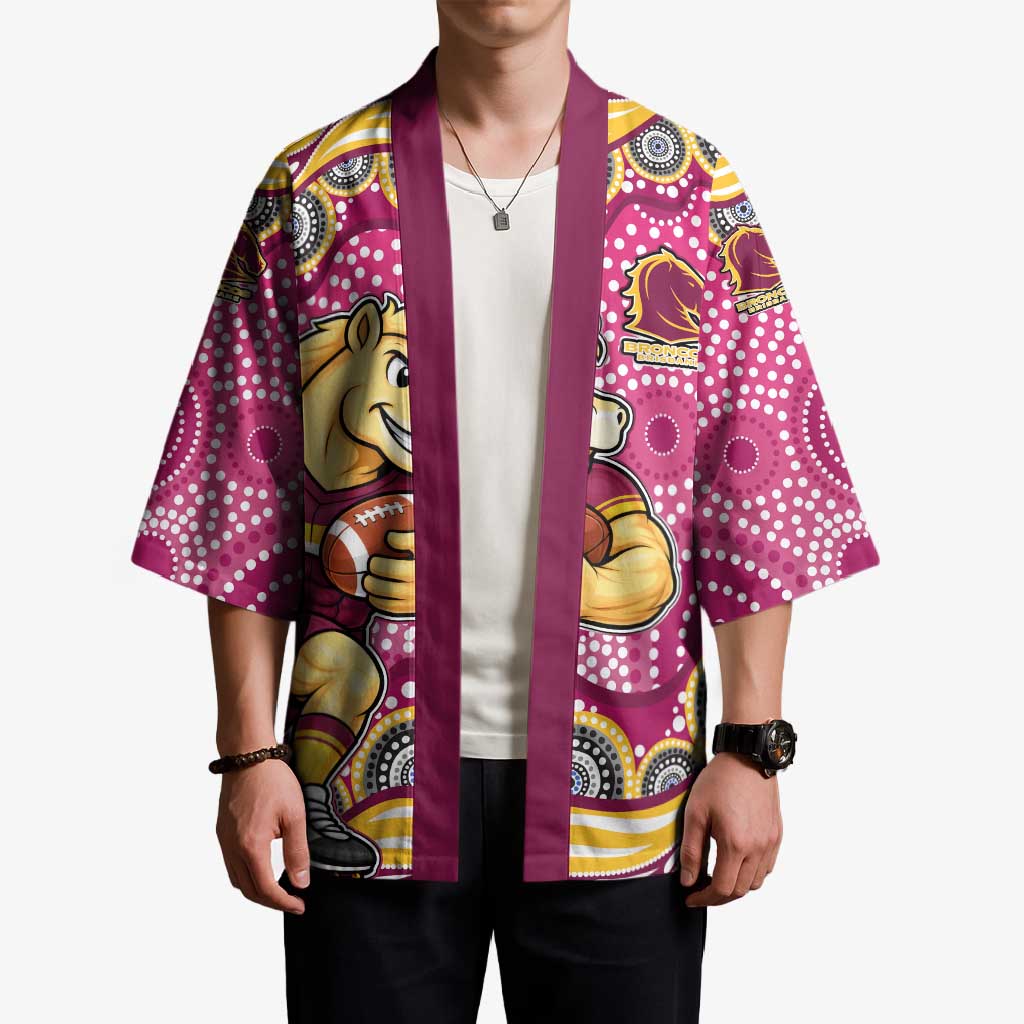 Brisbane Broncos Kimono Aboriginal Dot Pattern - Rugby Mascot Heritage Pride