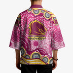 Brisbane Broncos Kimono Aboriginal Dot Pattern - Rugby Mascot Heritage Pride