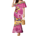 Brisbane Broncos Mermaid Dress Aboriginal Dot Pattern - Rugby Mascot Heritage Pride