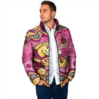 Brisbane Broncos Padded Jacket Aboriginal Dot Pattern - Rugby Mascot Heritage Pride