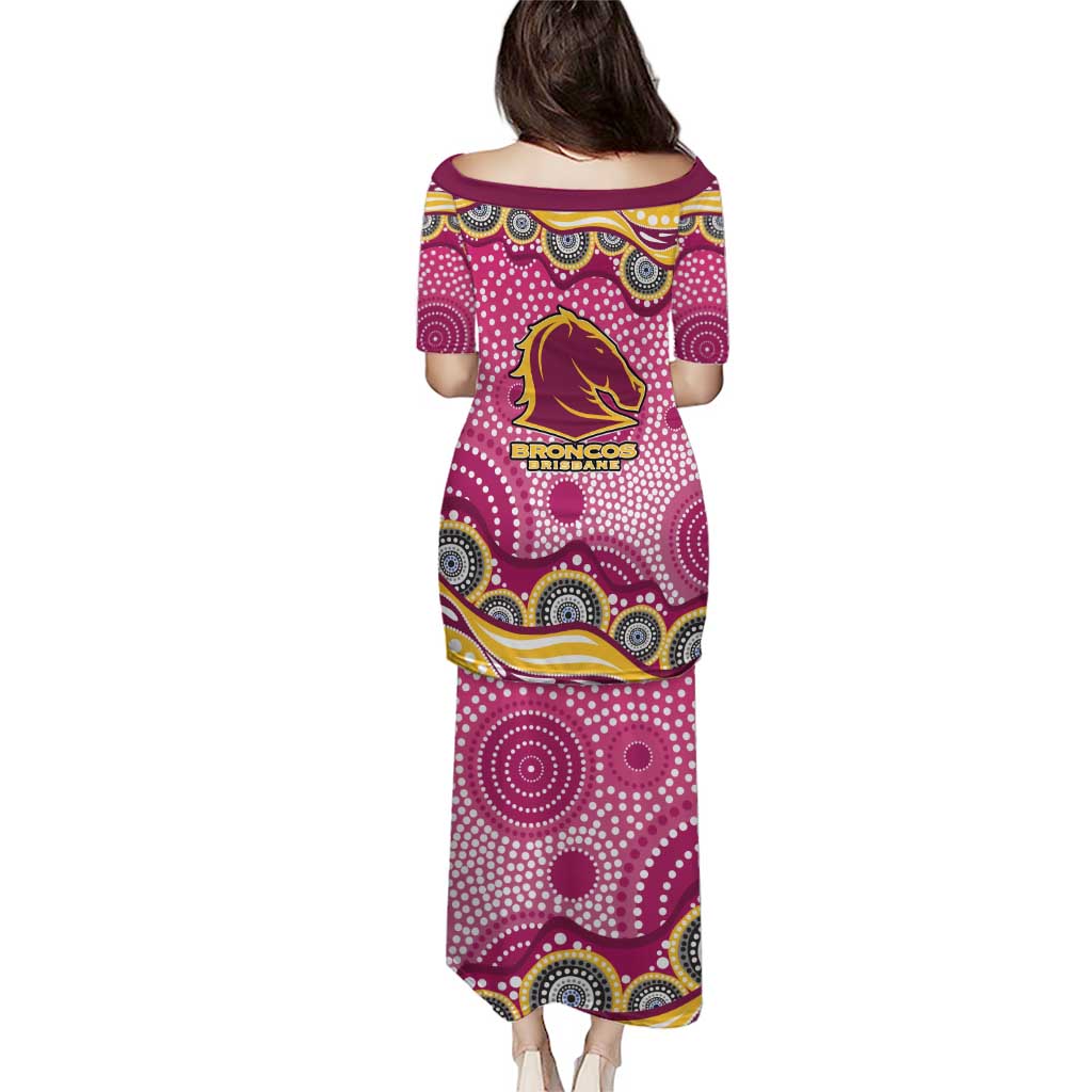 Brisbane Broncos Puletasi Aboriginal Dot Pattern - Rugby Mascot Heritage Pride