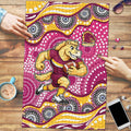 Brisbane Broncos Puzzle Aboriginal Dot Pattern - Rugby Mascot Heritage Pride