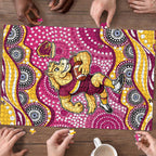 Brisbane Broncos Puzzle Aboriginal Dot Pattern - Rugby Mascot Heritage Pride