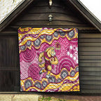 Brisbane Broncos Quilt Aboriginal Dot Pattern - Rugby Mascot Heritage Pride