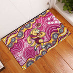 Brisbane Broncos Rubber Doormat Aboriginal Dot Pattern - Rugby Mascot Heritage Pride