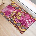 Brisbane Broncos Rubber Doormat Aboriginal Dot Pattern - Rugby Mascot Heritage Pride