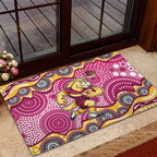 Brisbane Broncos Rubber Doormat Aboriginal Dot Pattern - Rugby Mascot Heritage Pride