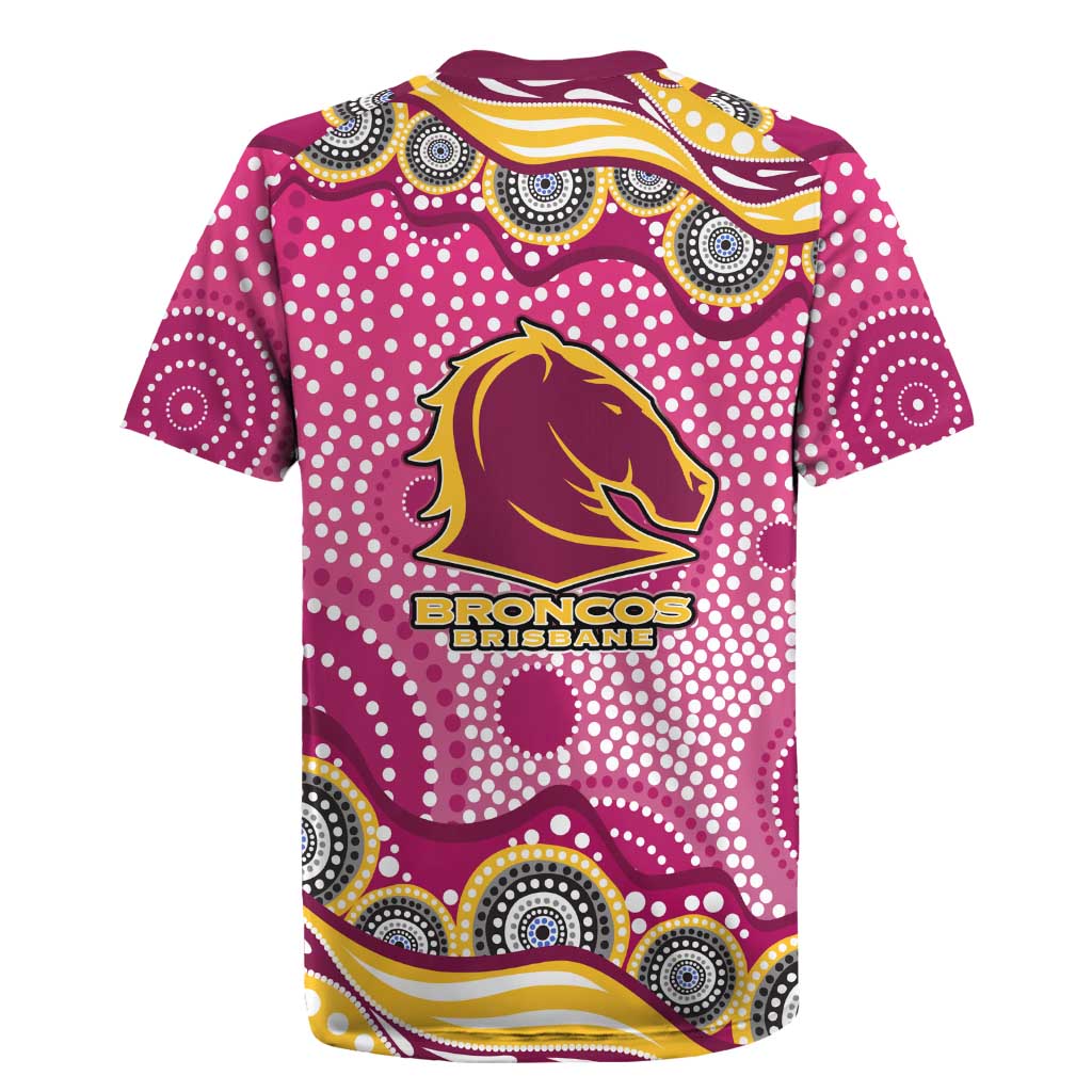 Brisbane Broncos Rugby Jersey Aboriginal Dot Pattern - Rugby Mascot Heritage Pride