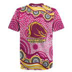 Brisbane Broncos Rugby Jersey Aboriginal Dot Pattern - Rugby Mascot Heritage Pride