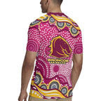 Brisbane Broncos Rugby Jersey Aboriginal Dot Pattern - Rugby Mascot Heritage Pride