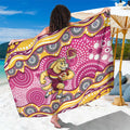 Brisbane Broncos Sarong Aboriginal Dot Pattern - Rugby Mascot Heritage Pride
