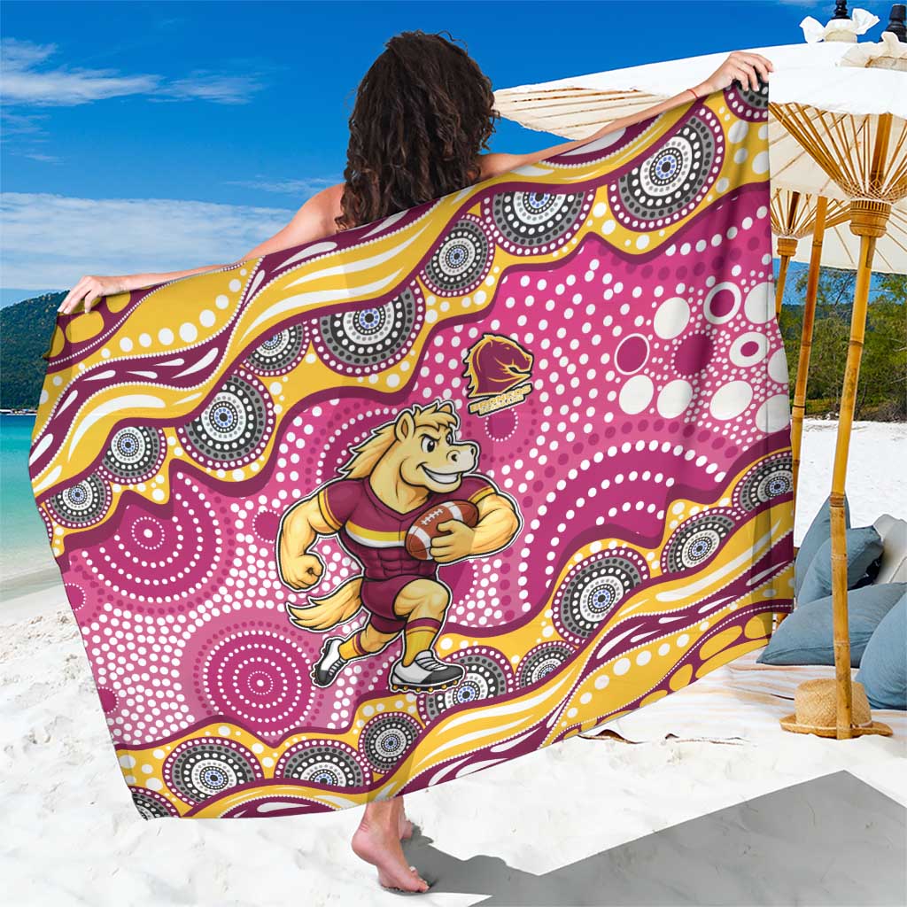 Brisbane Broncos Sarong Aboriginal Dot Pattern - Rugby Mascot Heritage Pride