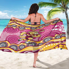 Brisbane Broncos Sarong Aboriginal Dot Pattern - Rugby Mascot Heritage Pride