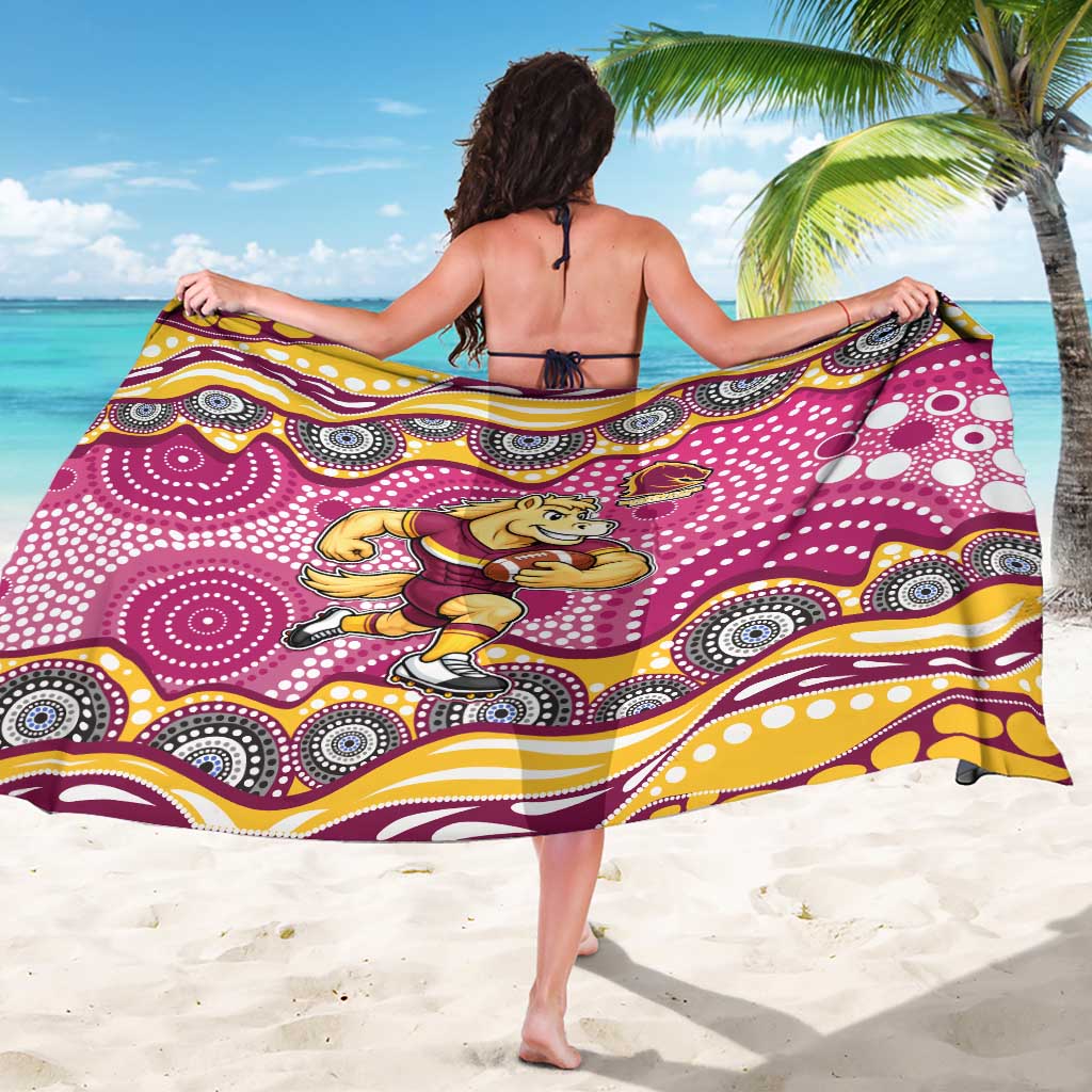 Brisbane Broncos Sarong Aboriginal Dot Pattern - Rugby Mascot Heritage Pride