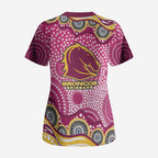 Brisbane Broncos Scrub Top Aboriginal Dot Pattern - Rugby Mascot Heritage Pride