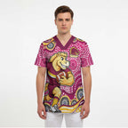 Brisbane Broncos Scrub Top Aboriginal Dot Pattern - Rugby Mascot Heritage Pride