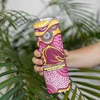 Brisbane Broncos Skinny Tumbler Aboriginal Dot Pattern - Rugby Mascot Heritage Pride