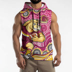 Brisbane Broncos Sleeveless Hoodie Aboriginal Dot Pattern - Rugby Mascot Heritage Pride
